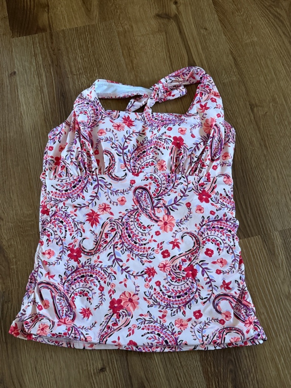 Lands' End Paisley print Tankini top Size 8